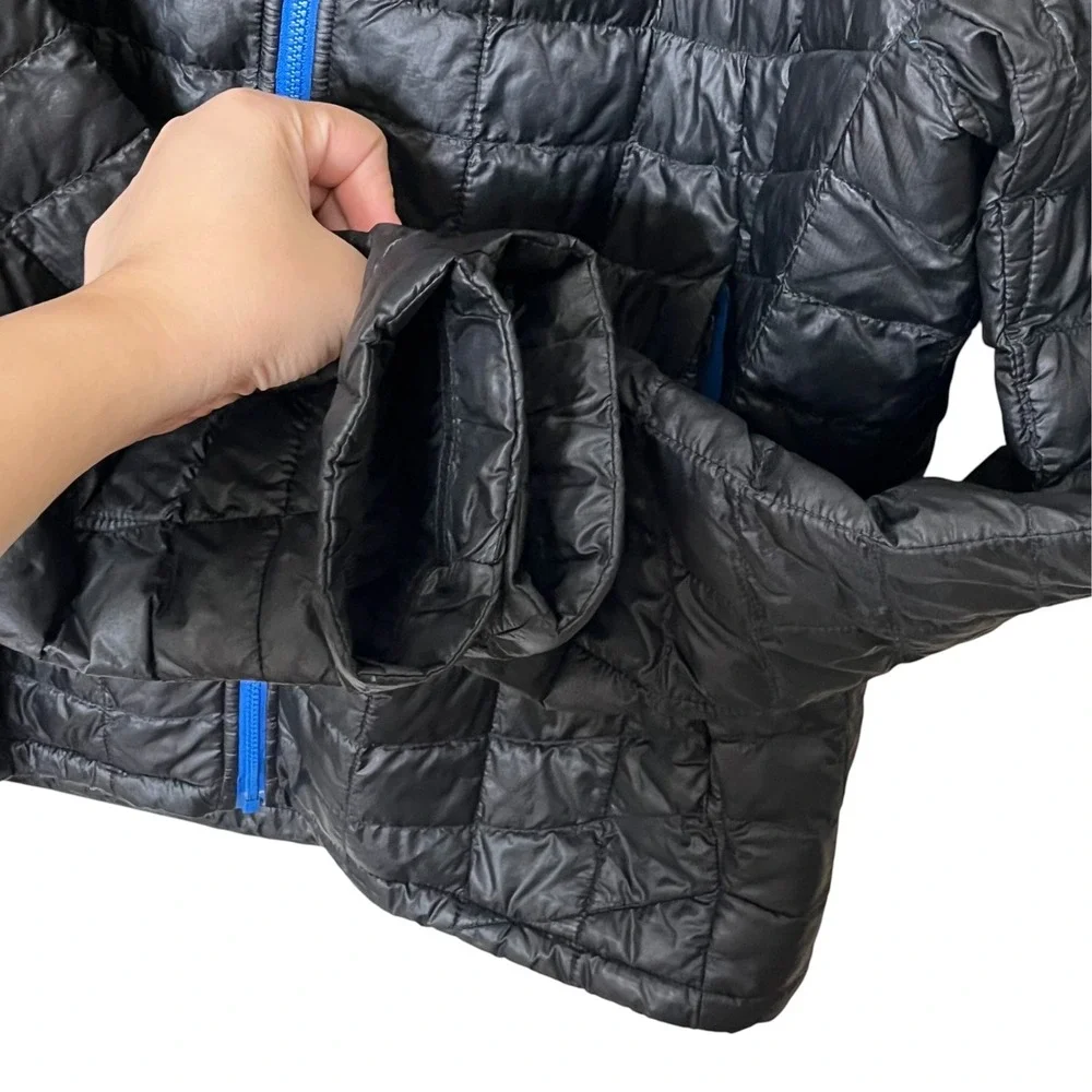 The North Face ThermoBall Jacket Mens Small Black Blue Technical Puffer Gorpcore